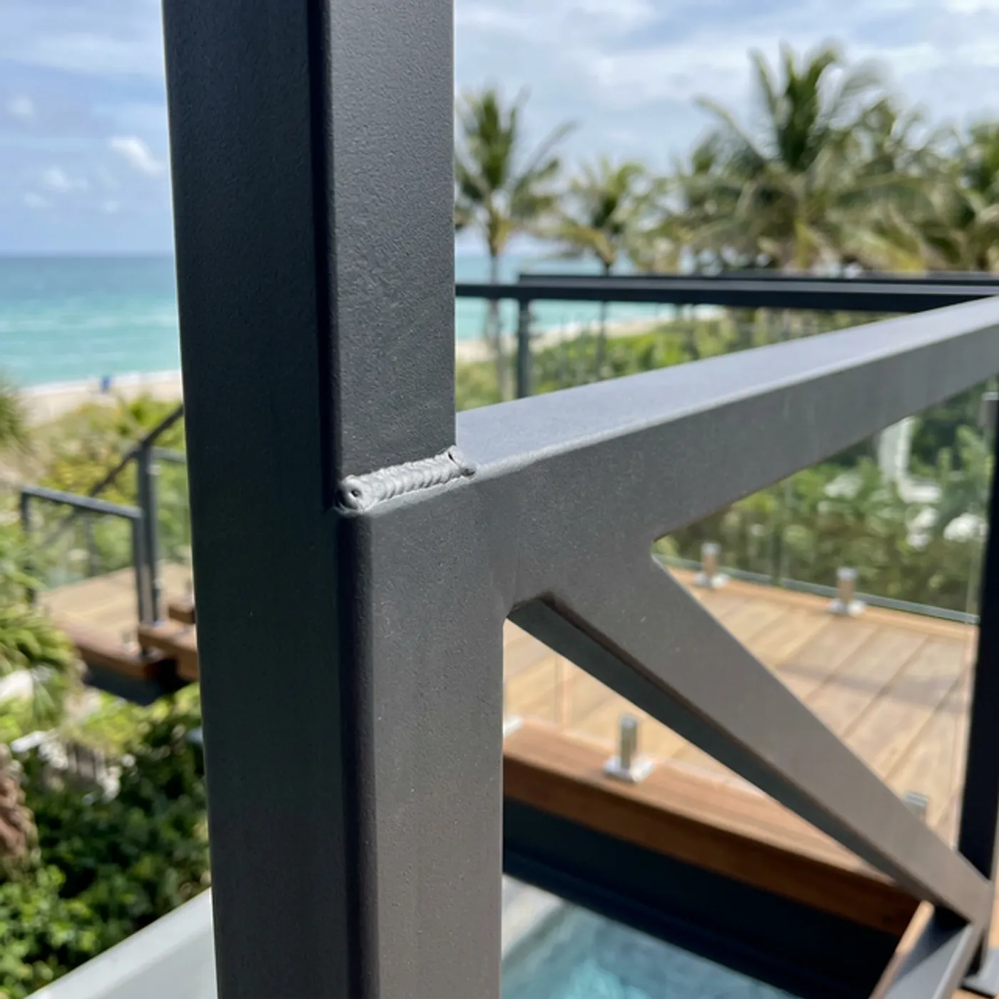 Exterior floating entryway stair installed on a Toronto home