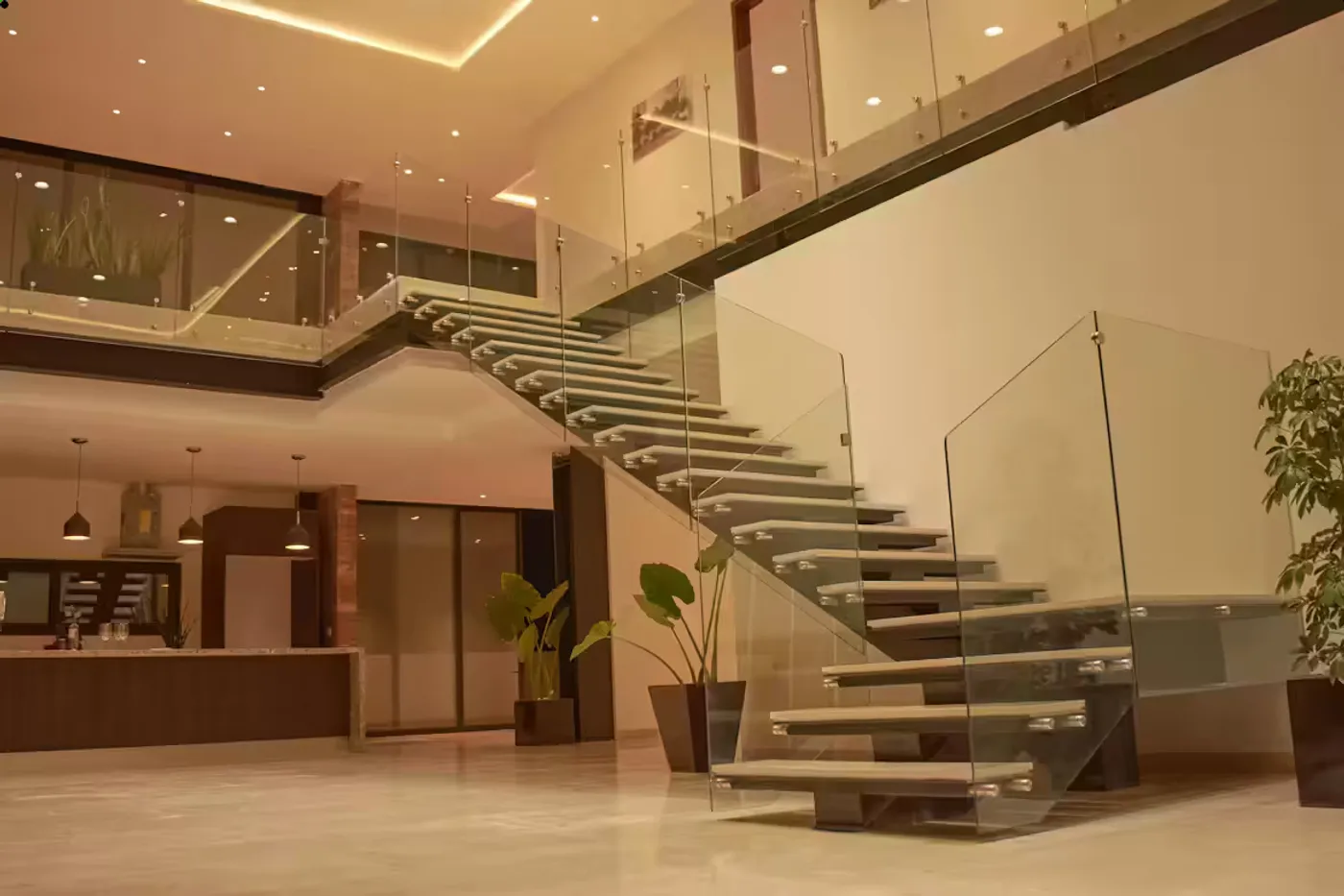 Premium hardwood floating stairs installed in a Toronto home